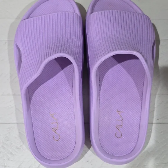 CALIA Lilac Molded Slides Womens Sz8 - Picture 2 of 7